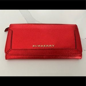 Burberry red long wallet - brand new